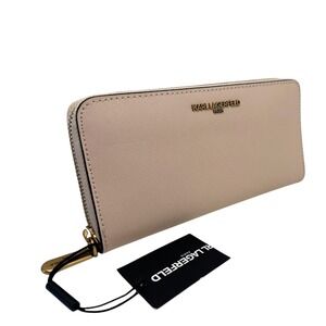 Karl Lagerfeld Large Light Soft/ Pink Leather Zip-around Continental‎ Wallet NWT